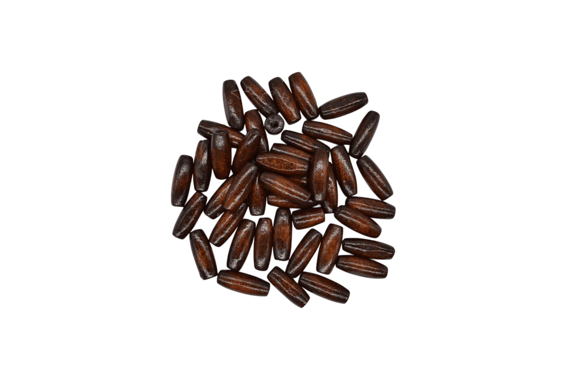 Cuentas de madera tipo oval | 23mm x 8mm | Café obscuro