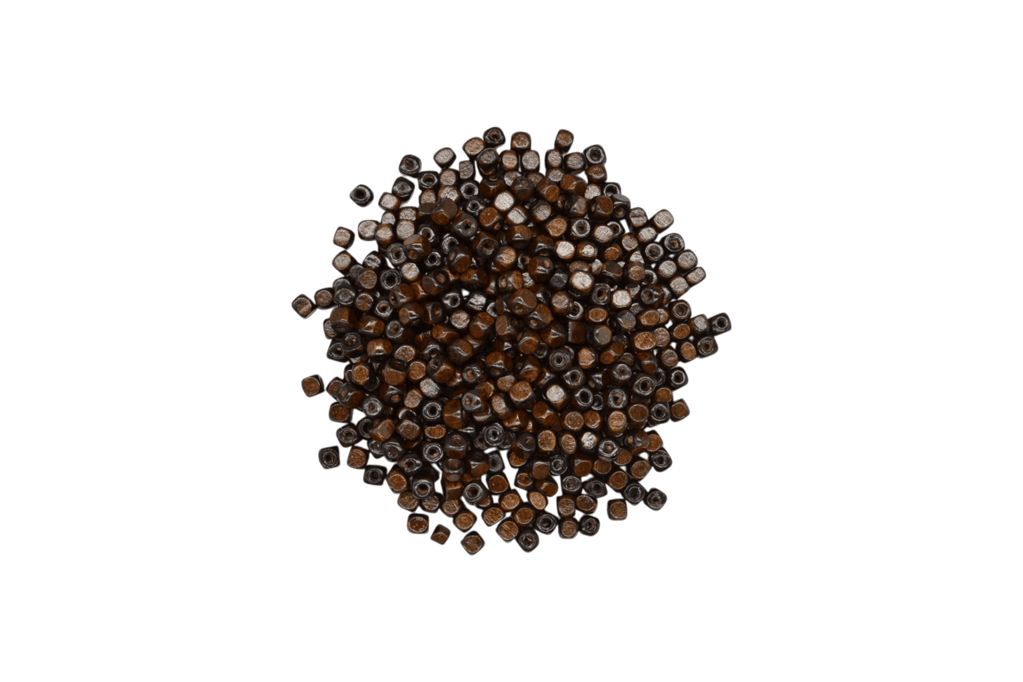 Cuentas de madera tipo cubo | 5mm x 5mm | Café obscuro