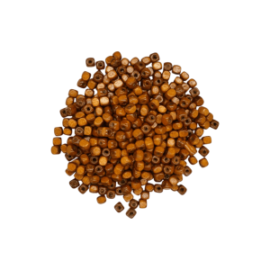 Cuentas de madera tipo cubo | 5mm x 5mm | Café claro