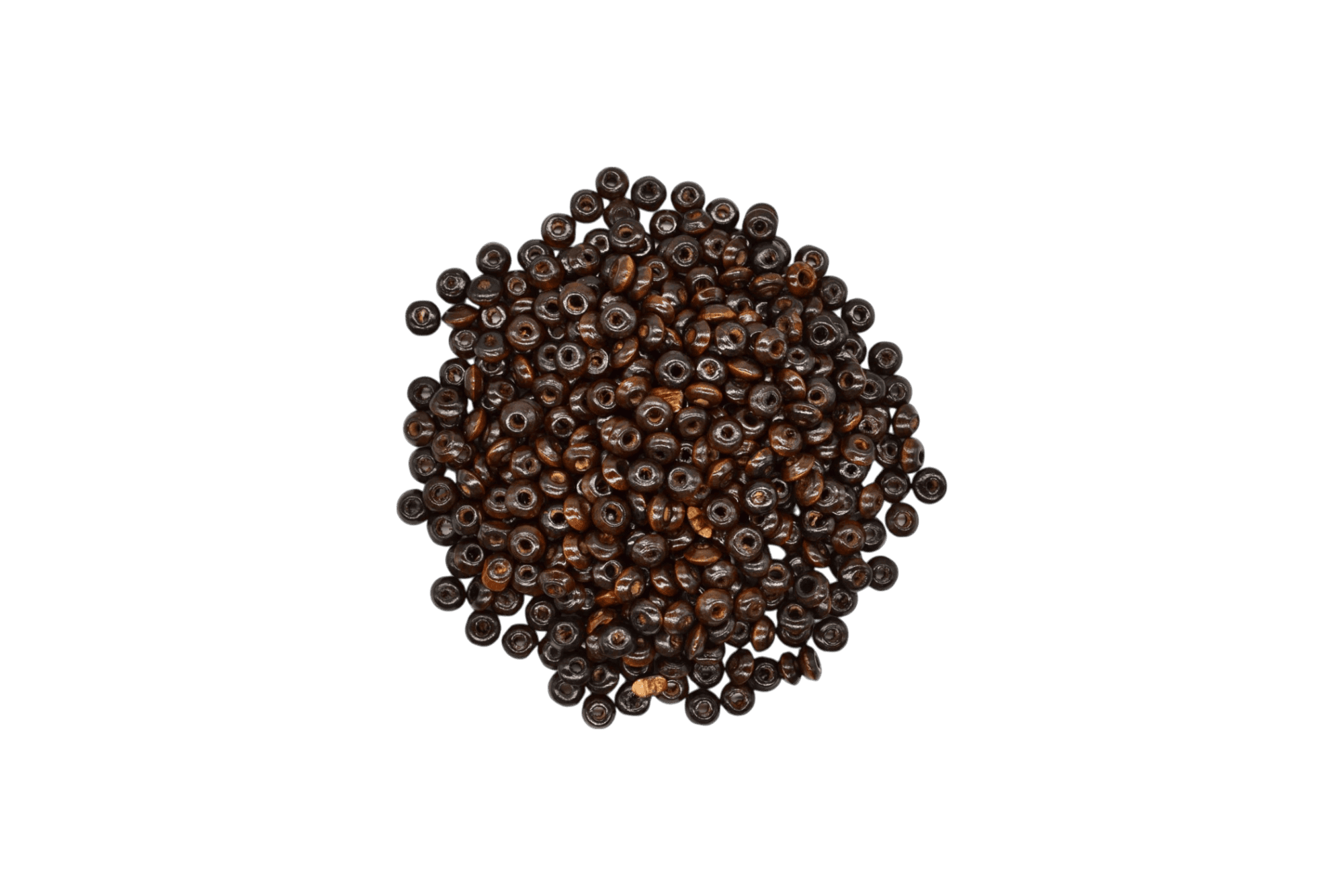 Cuentas de madera tipo dona | 3mm x 6mm | Café obscuro