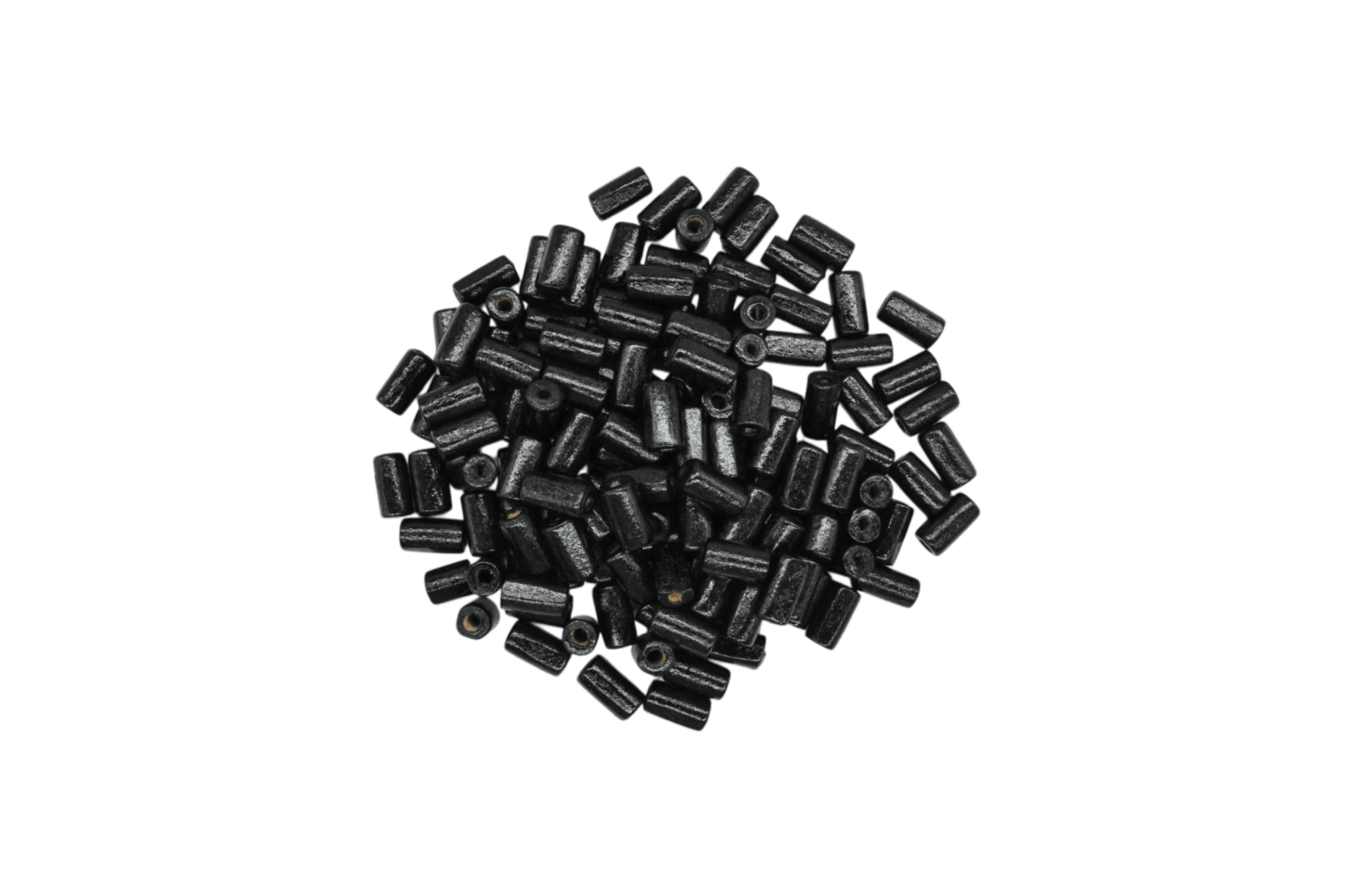 Cuentas de madera tipo tubo | 12mm x 5mm | Negro