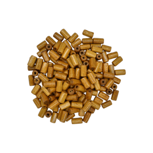 Cuentas de madera tipo tubo | 12mm x 5mm | Café claro