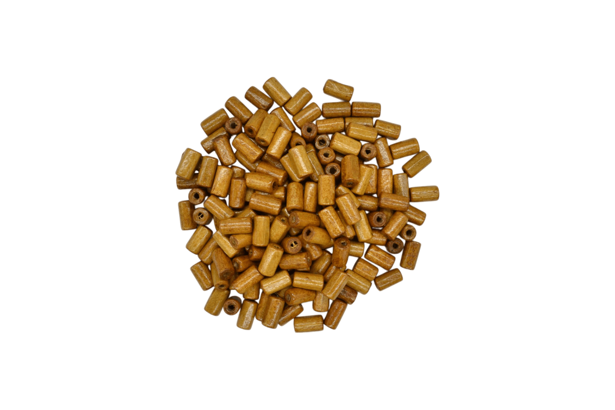 Cuentas de madera tipo tubo | 12mm x 5mm | Café claro