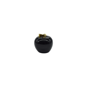 Dije de piedra obsidiana en forma de manzana