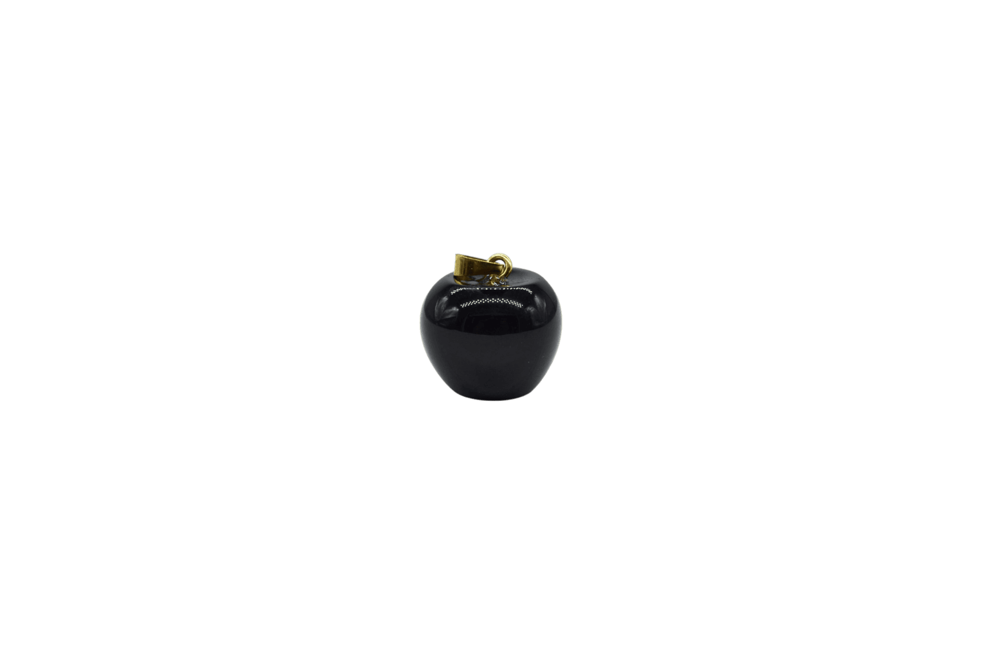 Dije de piedra obsidiana en forma de manzana
