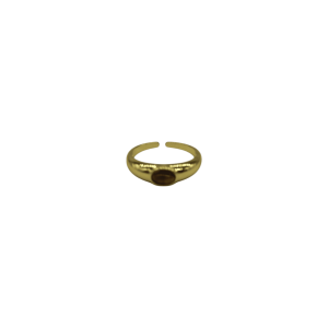 Anillo ajustable de piedra ojo de tigre diseño de cuenta oval mini de piedra