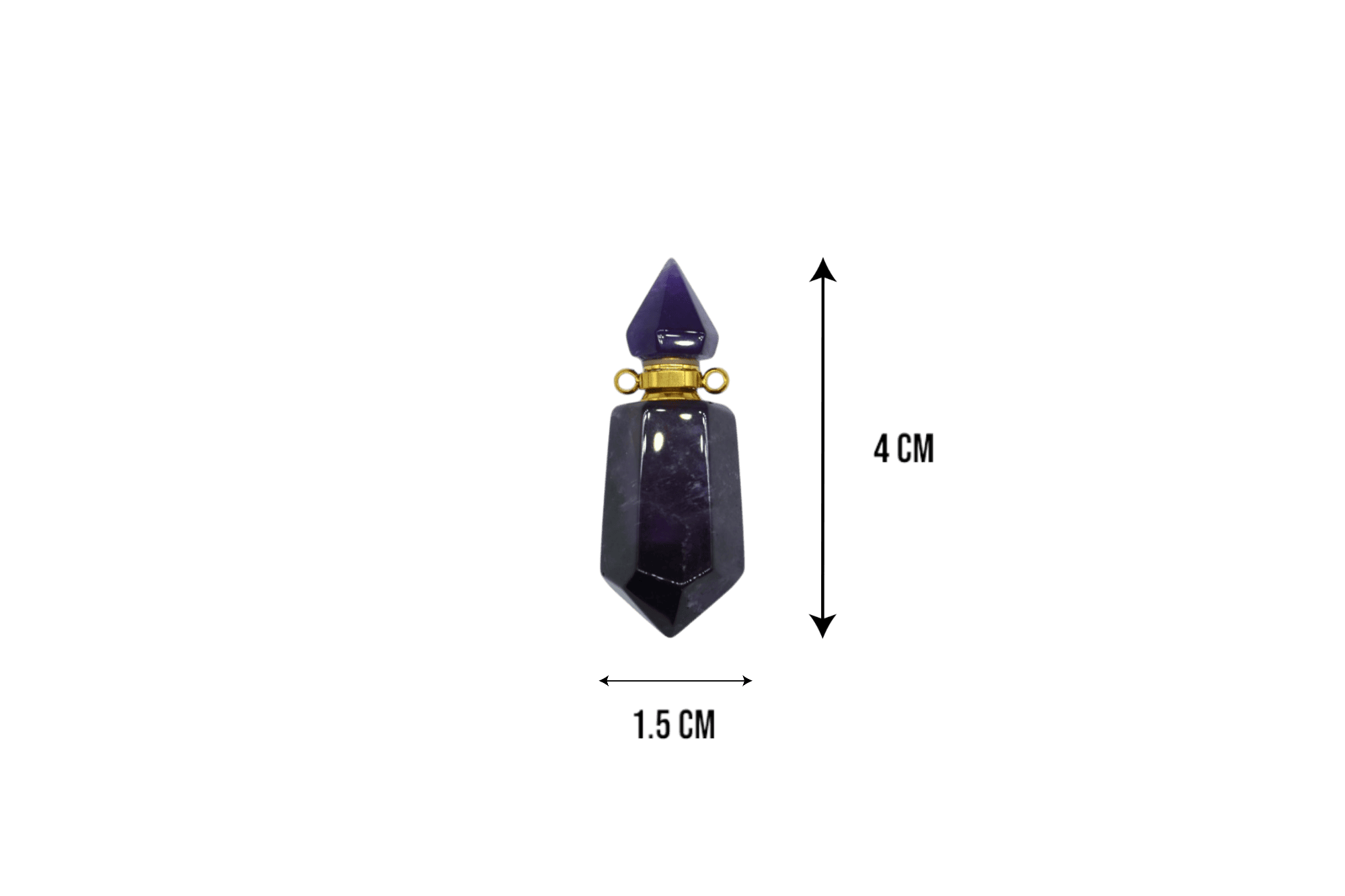 Perfumero de cuarzo amatista | 2 puntas con facetas - Imagen 2