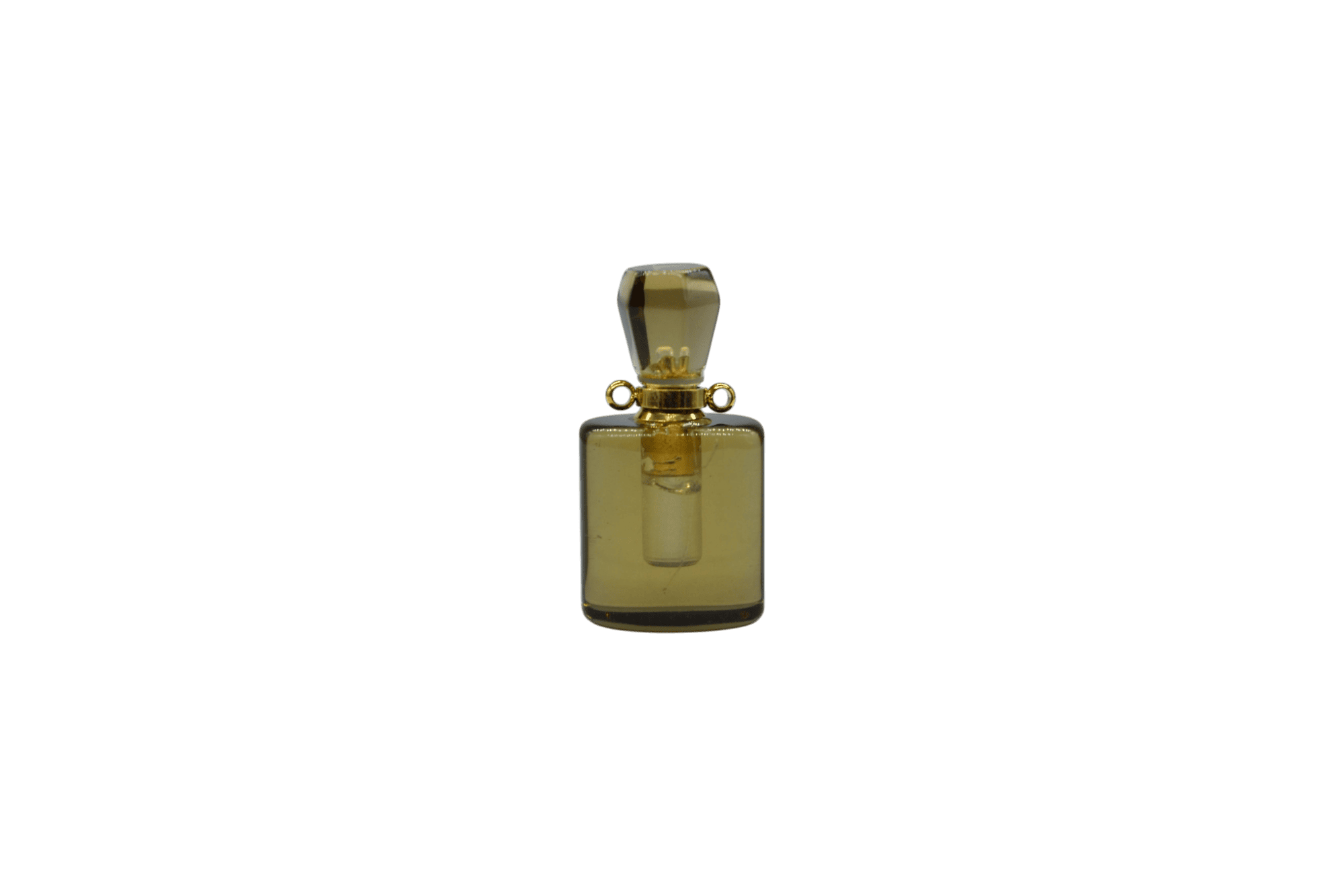 Perfumero de cuarzo ahumado en forma cuadrada