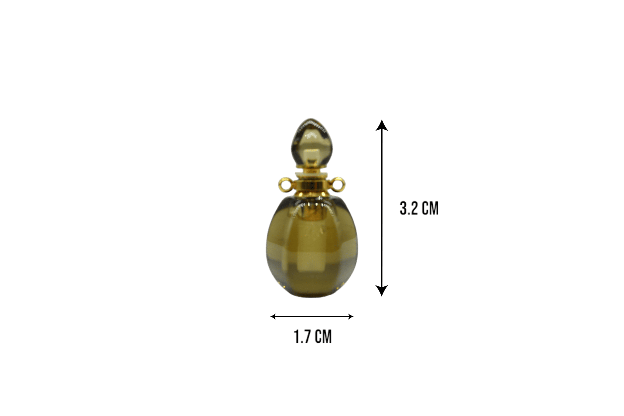 Perfumero de cuarzo ahumado en forma de gota con facetas - Imagen 2