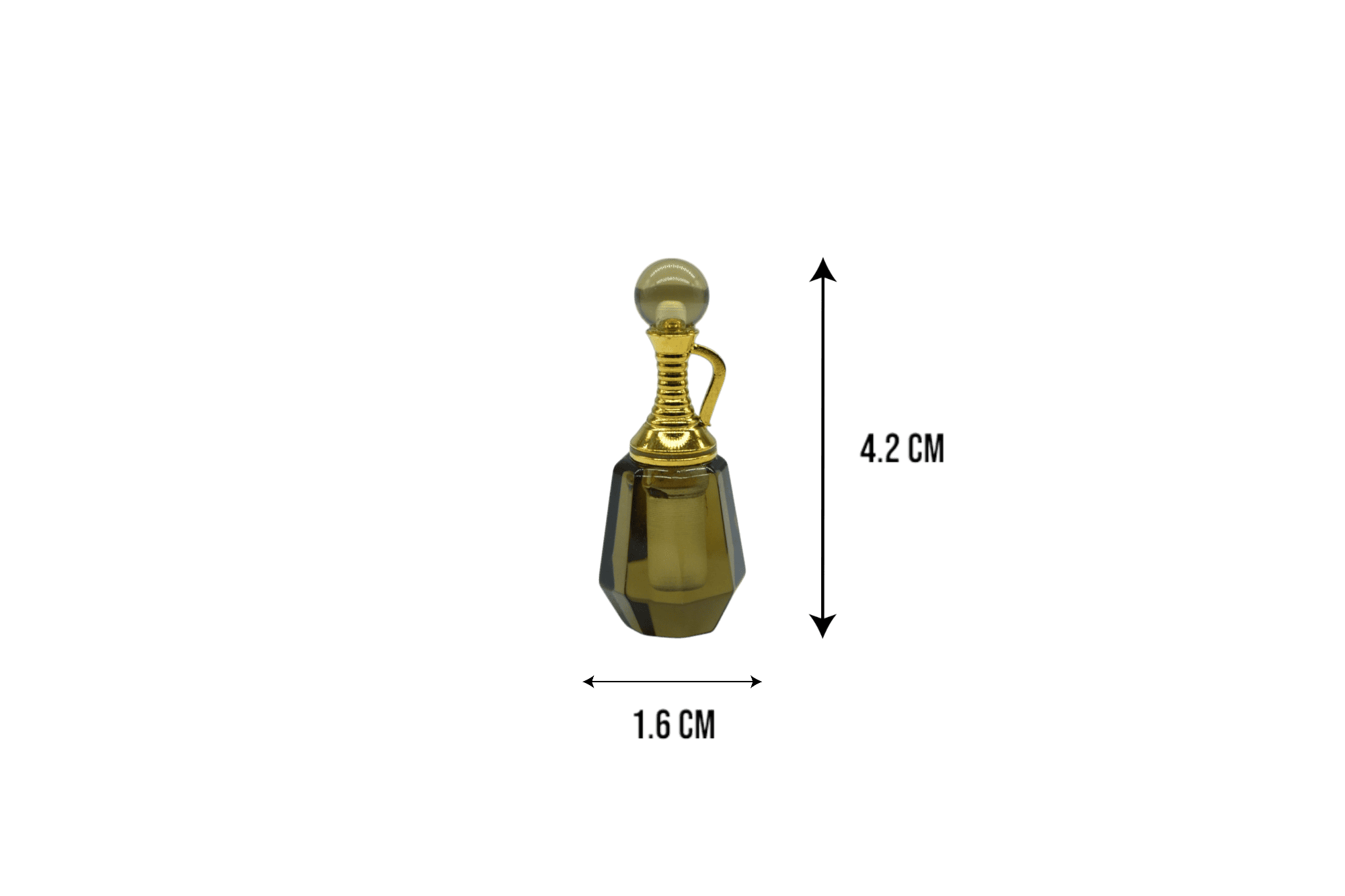 Perfumero de cuarzo ahumado en forma de jarrón con facetas - Imagen 2