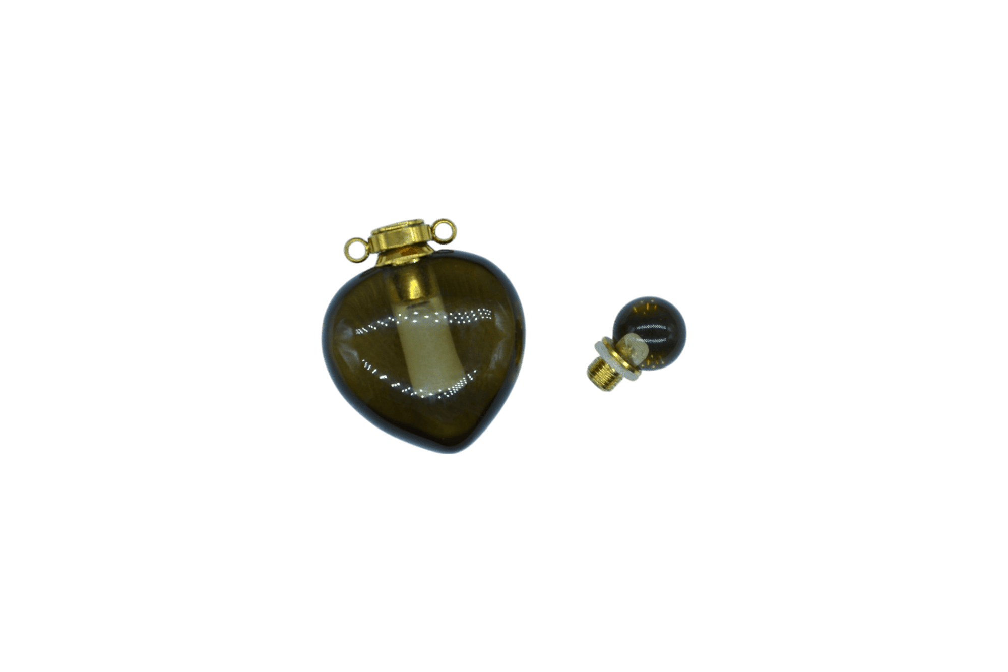 Perfumero de cuarzo ahumado en forma de corazón - Imagen 3