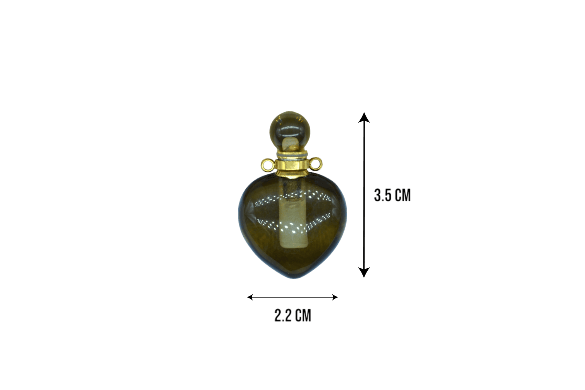Perfumero de cuarzo ahumado en forma de corazón - Imagen 2