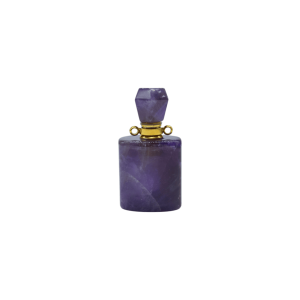Perfumero de cuarzo amatista en forma cuadrada