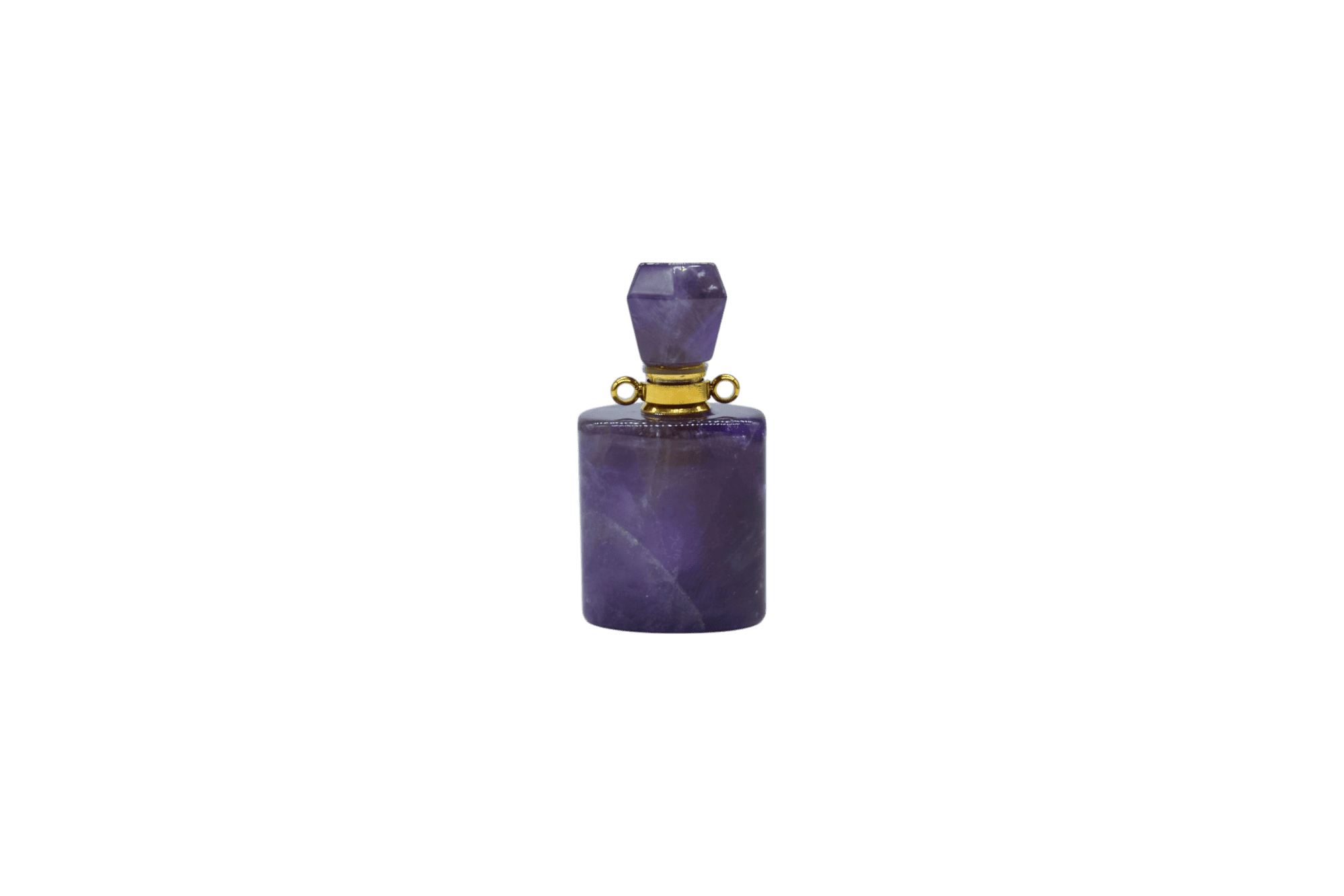 Perfumero de cuarzo amatista en forma cuadrada