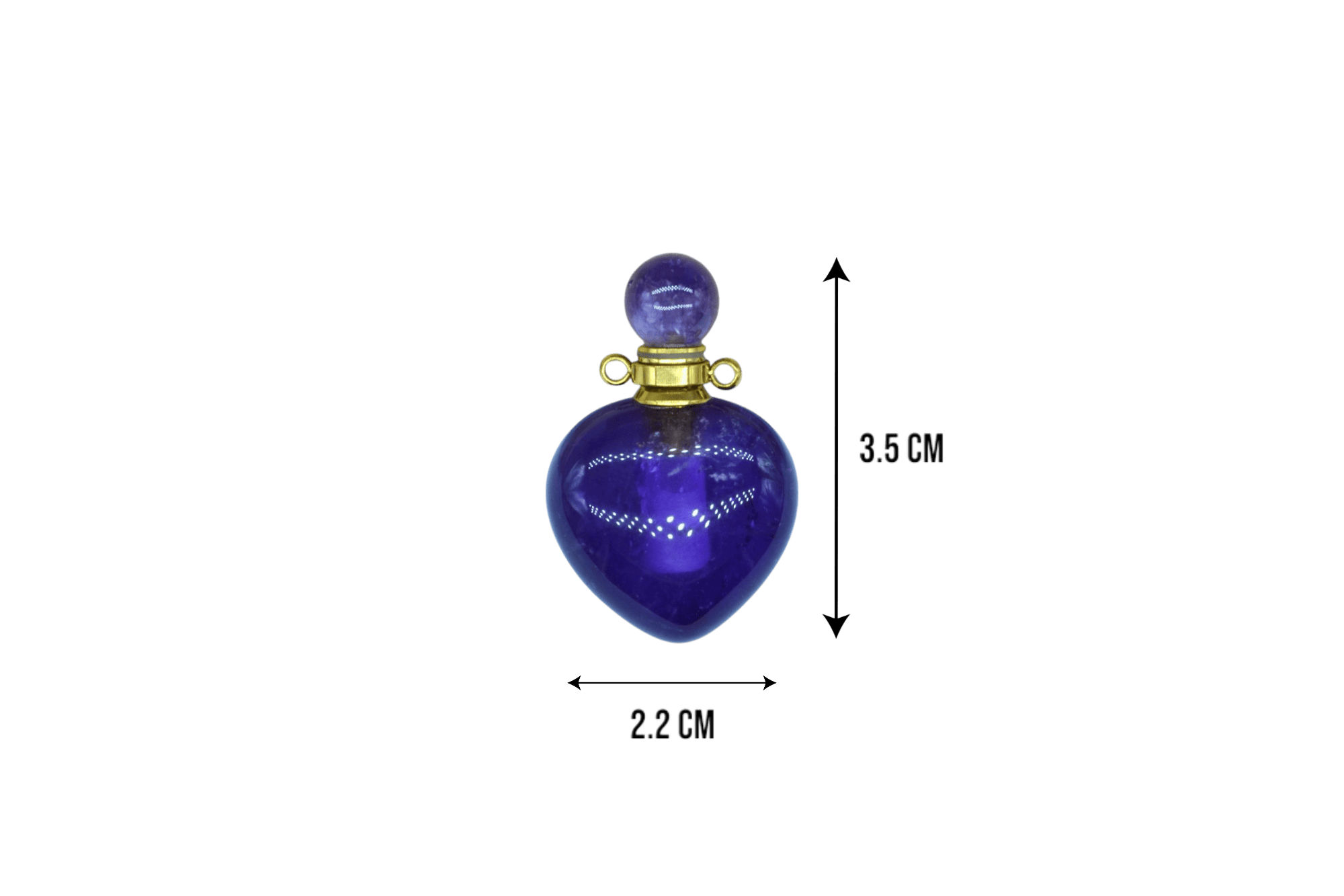 Perfumero de cuarzo amatista en forma de corazón - Imagen 2