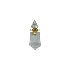 Perfumero de cuarzo cristal | 2 puntas con facetas