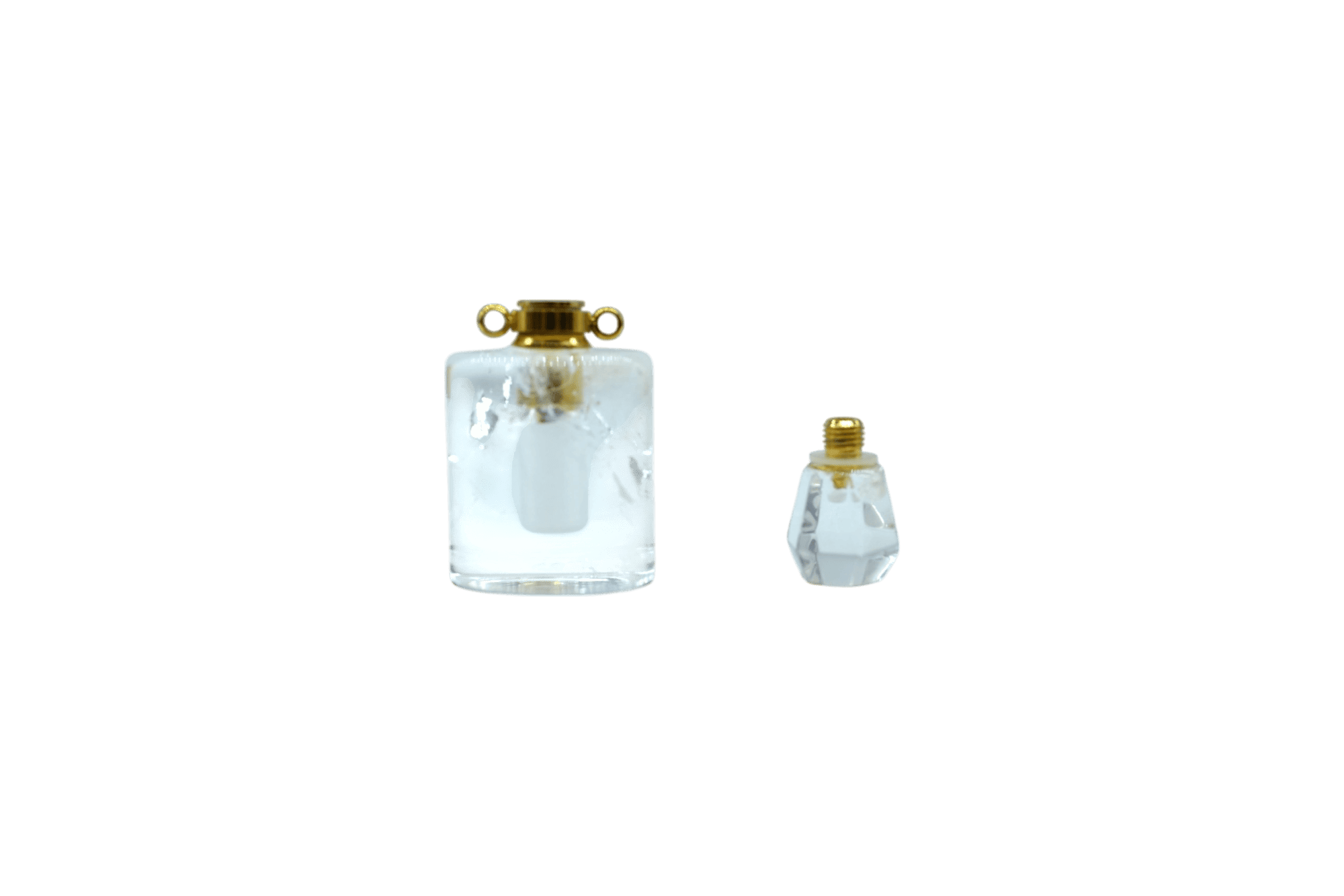 Perfumero de cuarzo cristal en forma cuadrada - Imagen 3