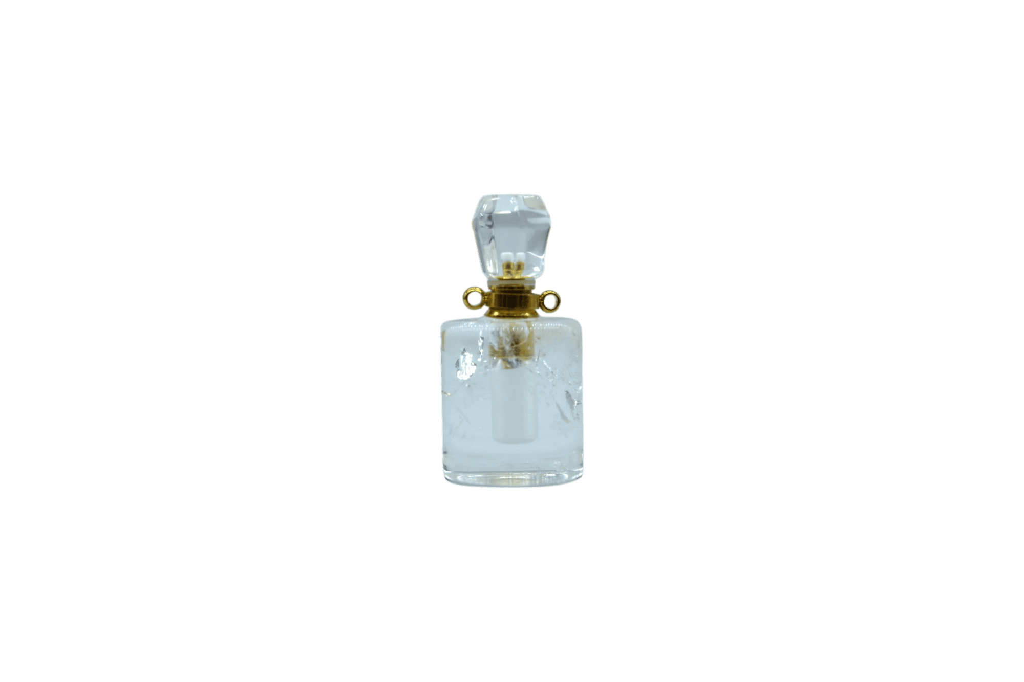 Perfumero de cuarzo cristal en forma cuadrada