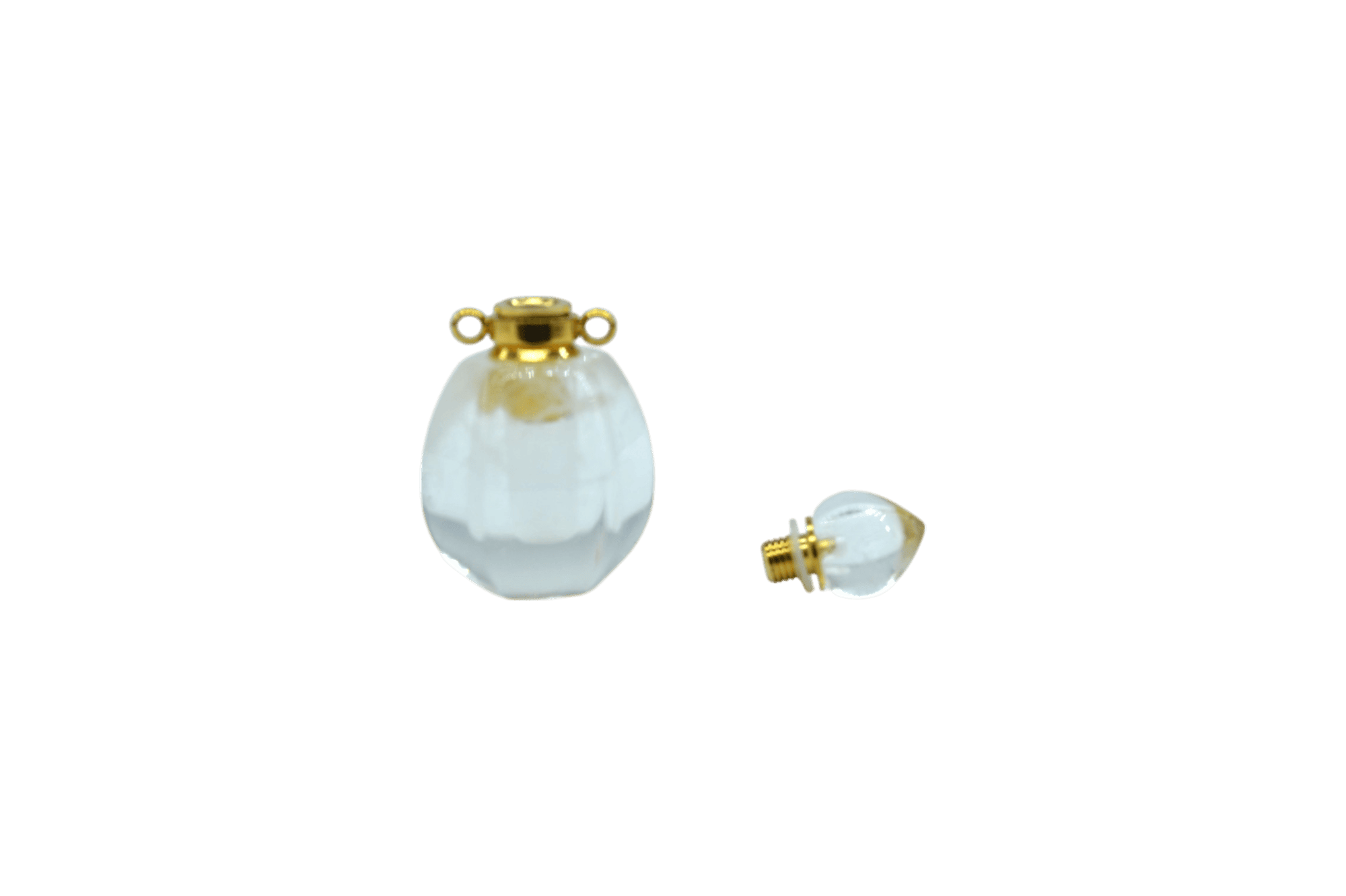 Perfumero de cuarzo cristal en forma de gota con facetas - Imagen 3