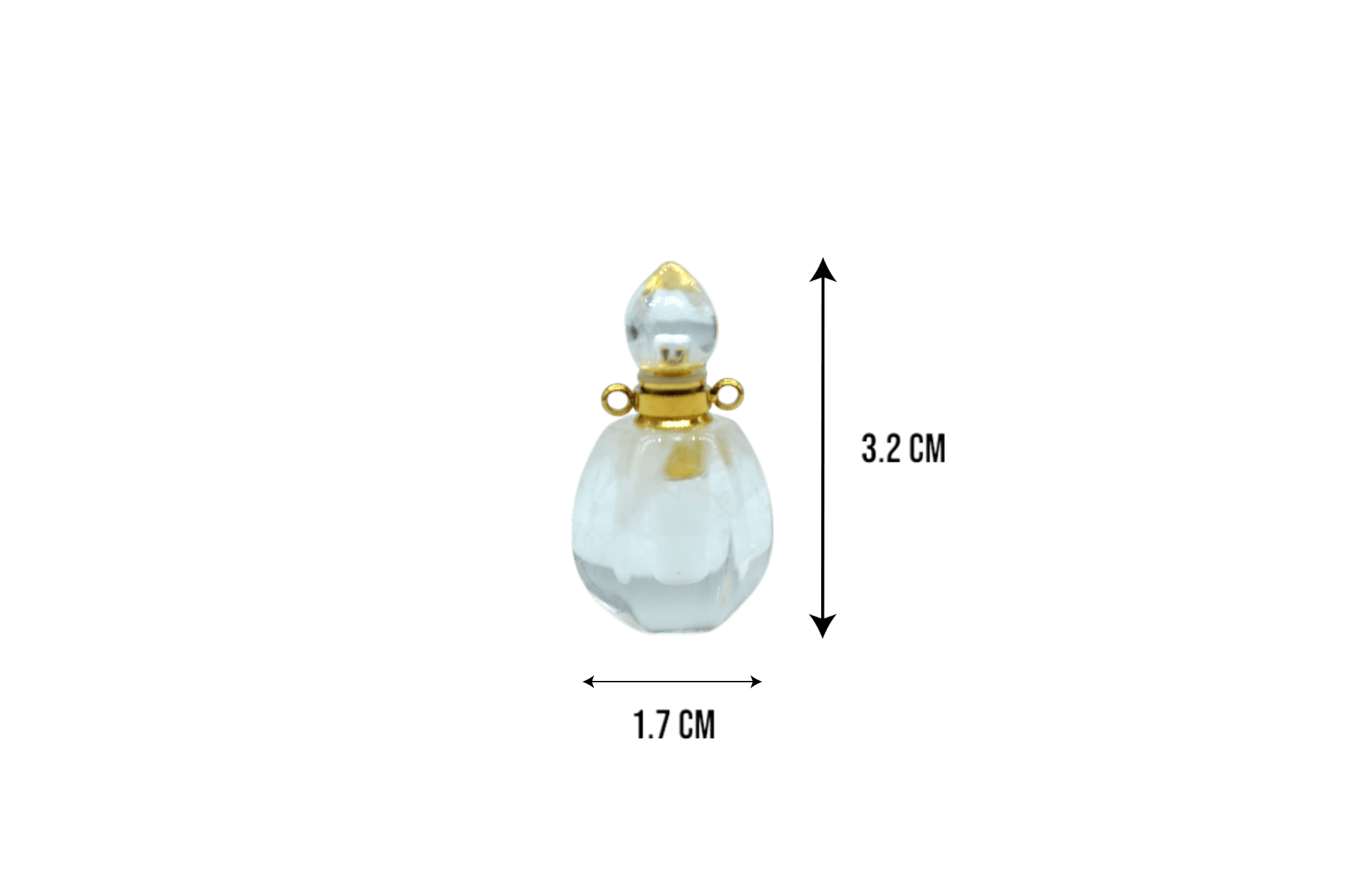 Perfumero de cuarzo cristal en forma de gota con facetas - Imagen 2