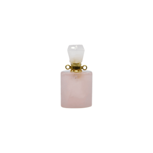 Perfumero de cuarzo rosa en forma cuadrada