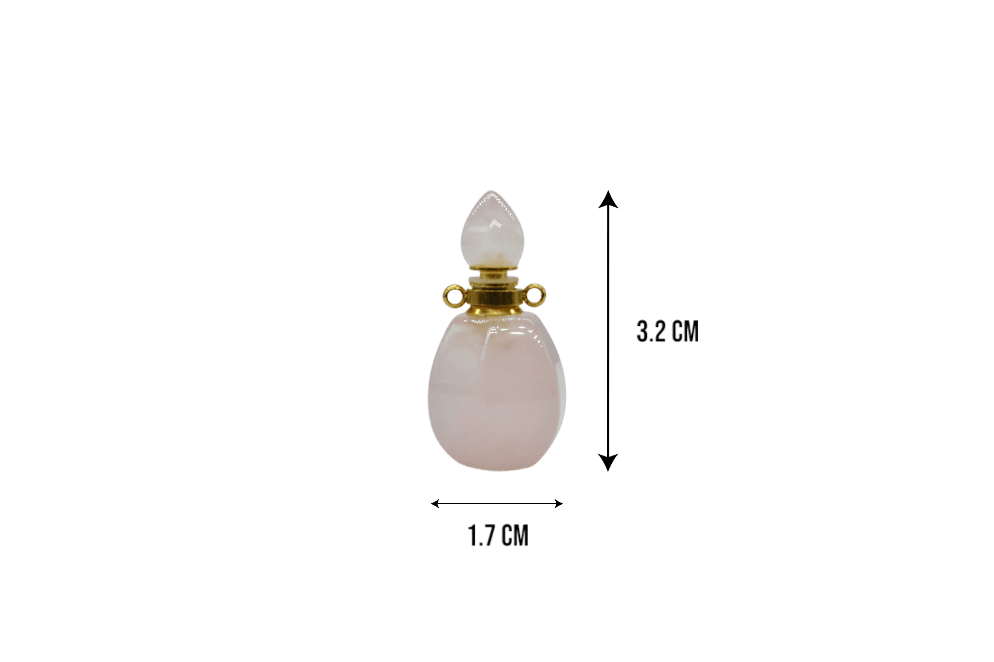 Perfumero de cuarzo rosa en forma de gota con facetas - Imagen 2