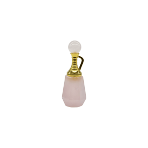 Perfumero de cuarzo rosa en forma de jarrón con facetas