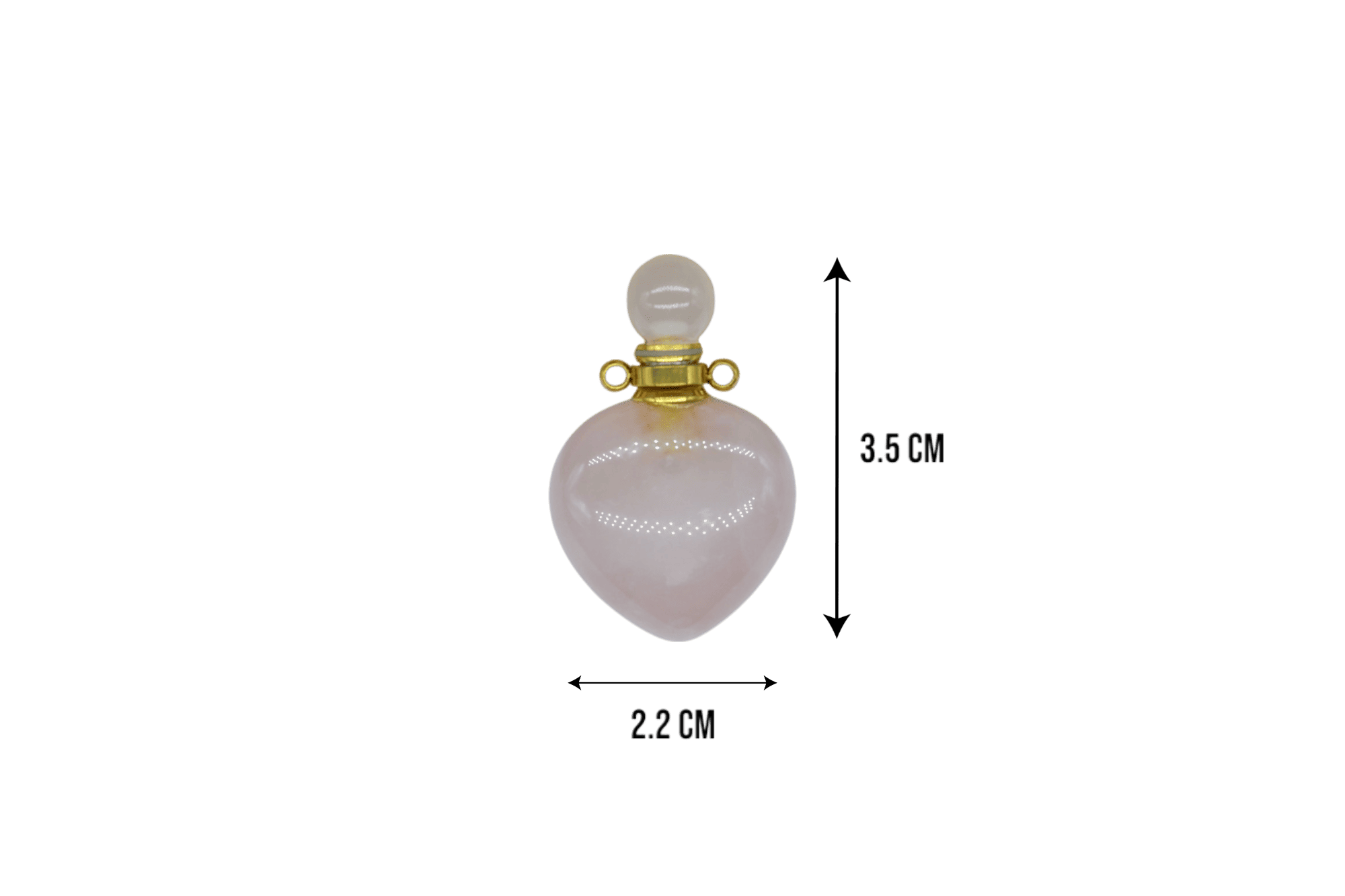 Perfumero de cuarzo rosa en forma de corazón - Imagen 2