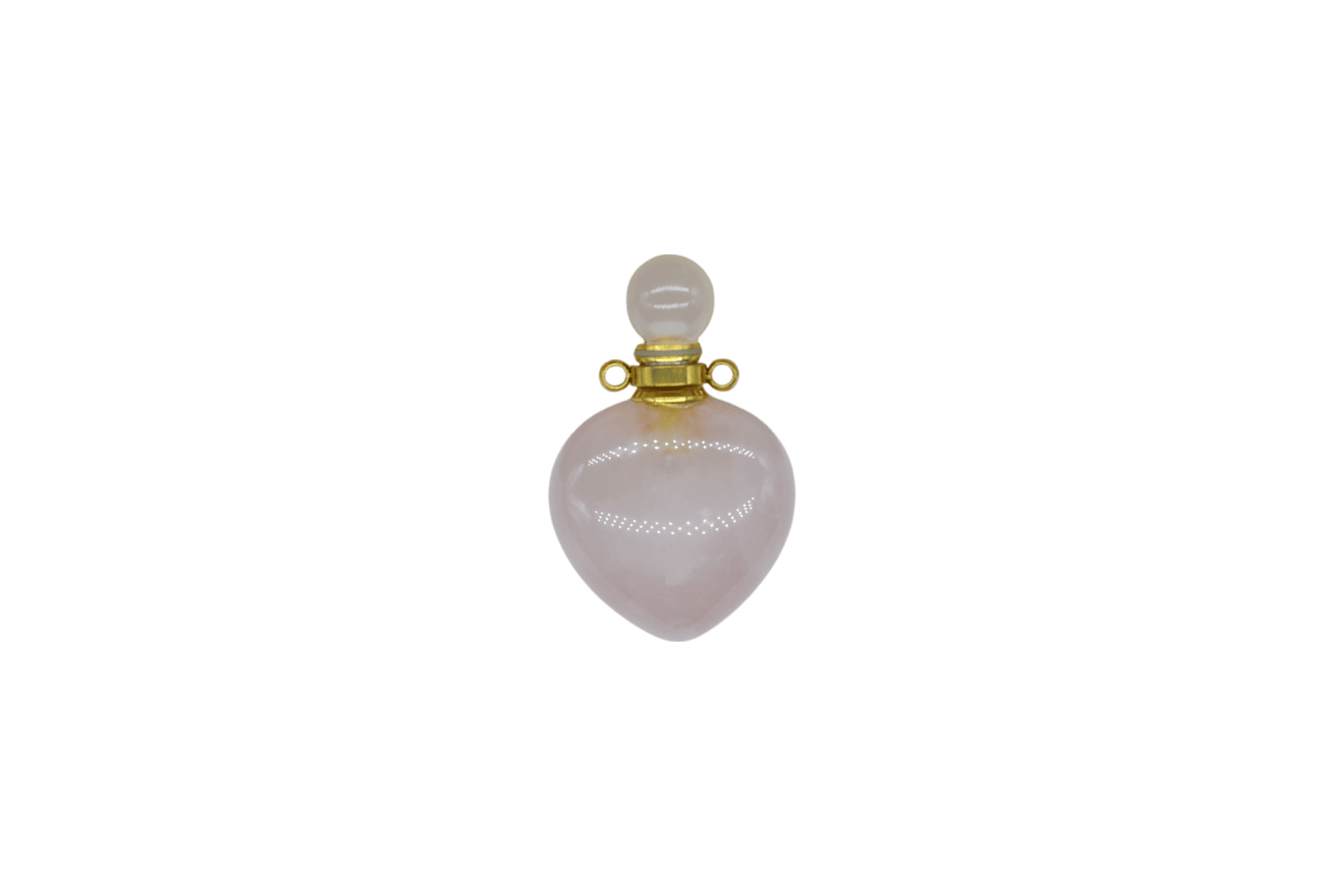 Perfumero de cuarzo rosa en forma de corazón