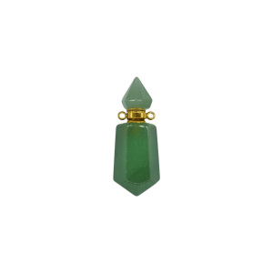 Perfumero de cuarzo verde | 2 puntas con facetas