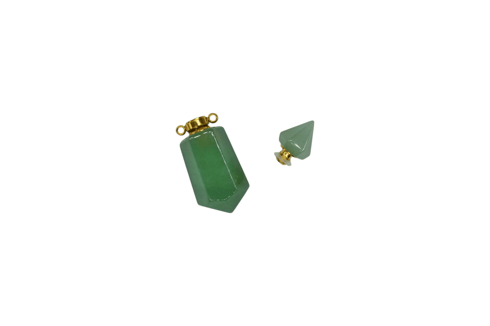 Perfumero de cuarzo verde | 2 puntas con facetas - Imagen 3