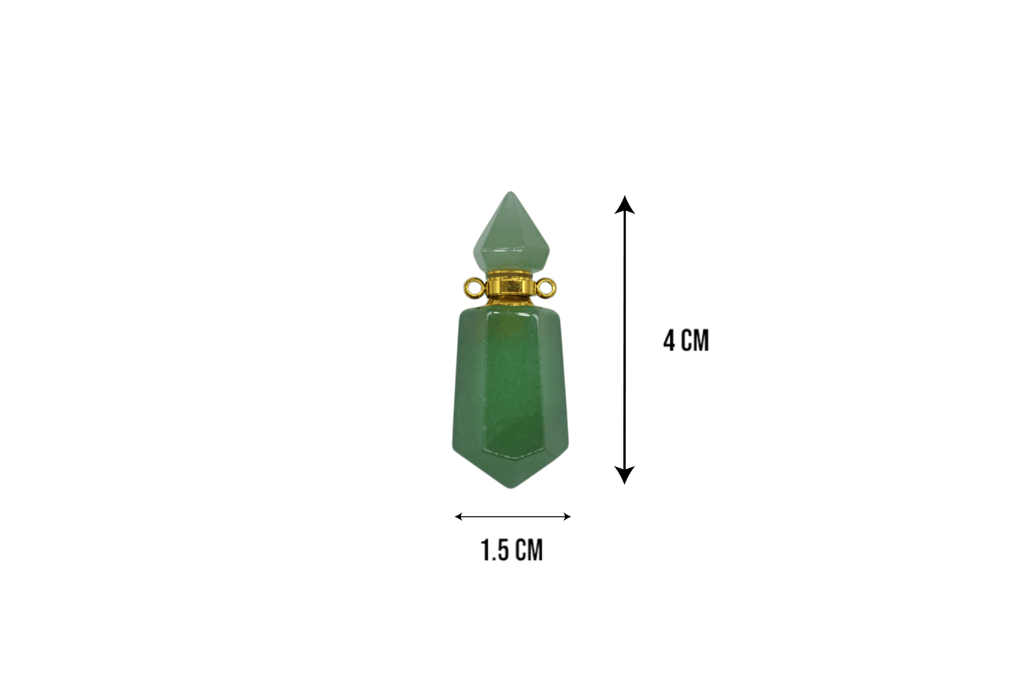 Perfumero de cuarzo verde | 2 puntas con facetas - Imagen 2