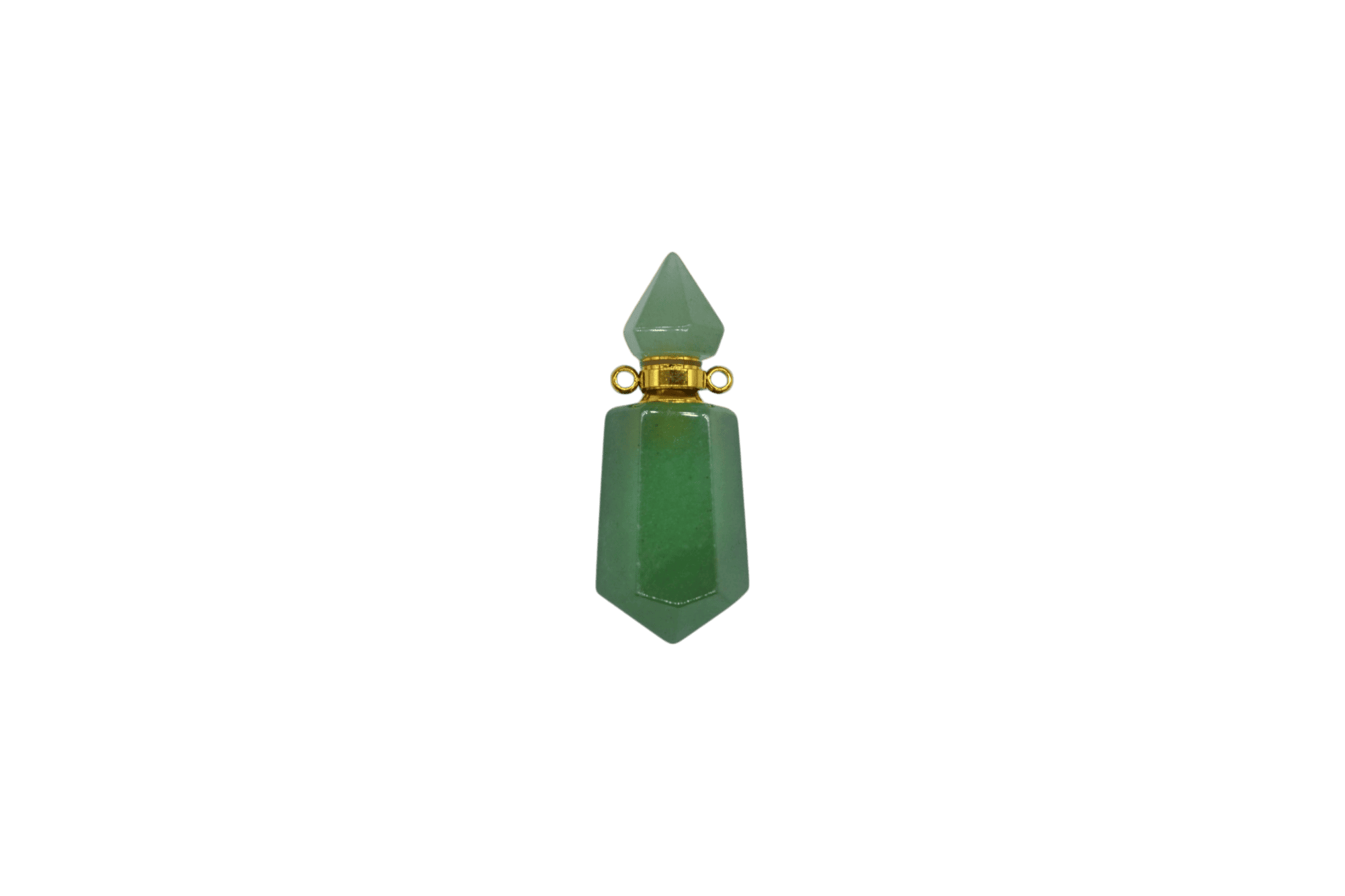 Perfumero de cuarzo verde | 2 puntas con facetas