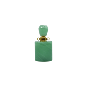 Perfumero de cuarzo verde en forma cuadrada