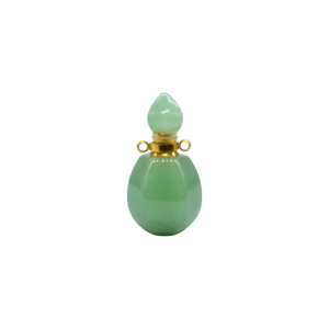 Perfumero de cuarzo verde en forma de gota con facetas