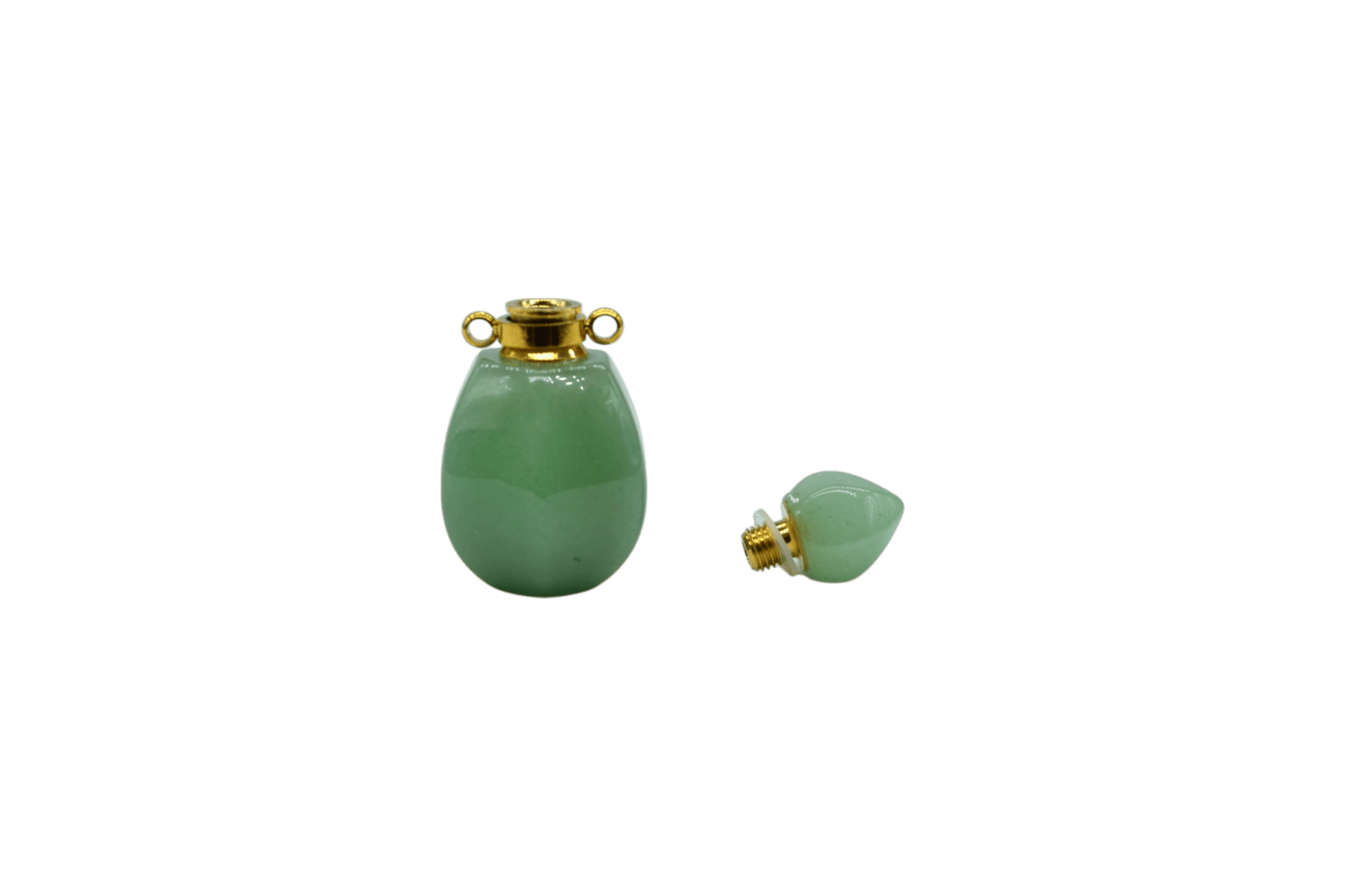 Perfumero de cuarzo verde en forma de gota con facetas - Imagen 3