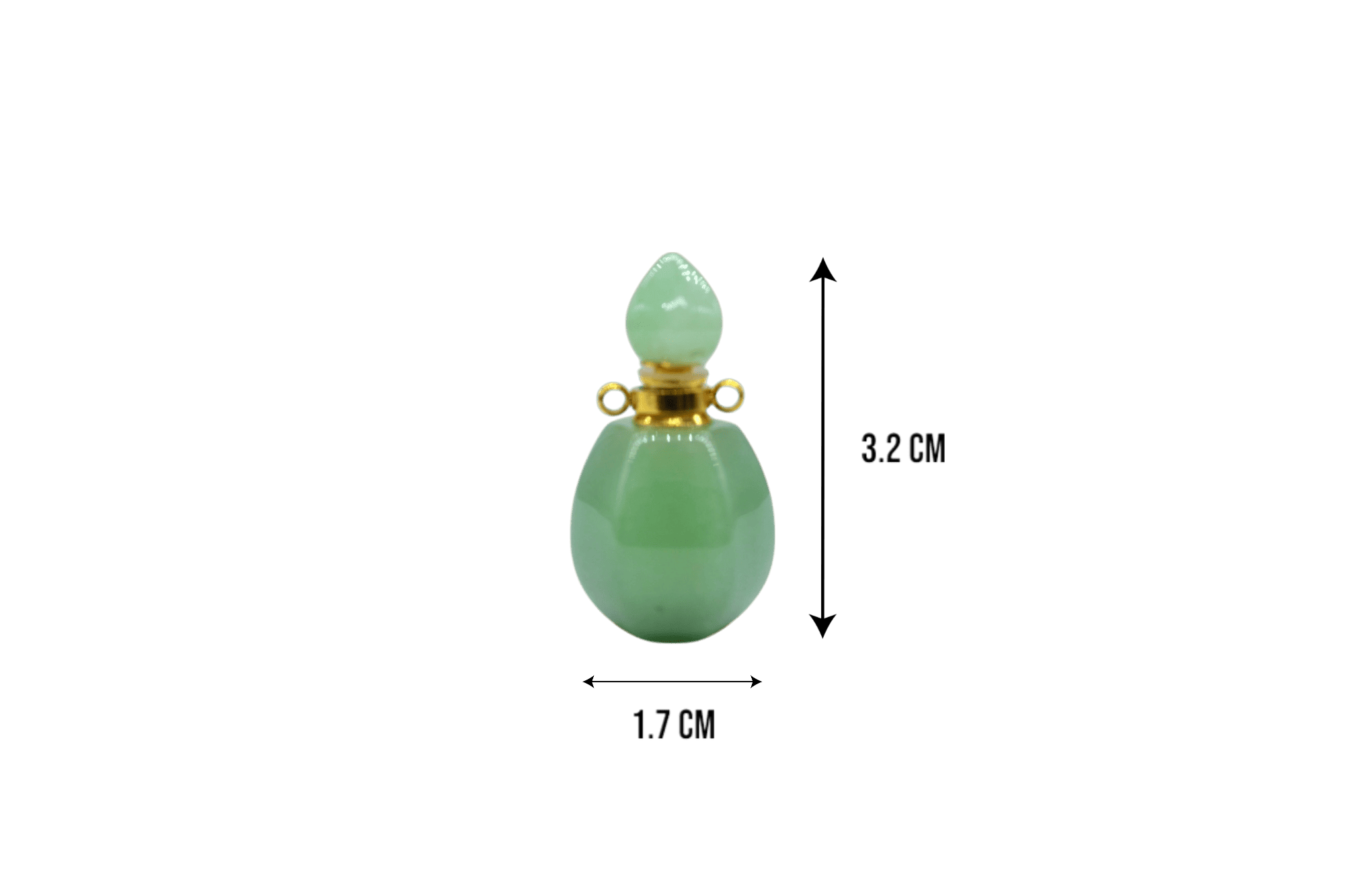 Perfumero de cuarzo verde en forma de gota con facetas - Imagen 2