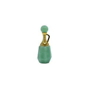 Perfumero de cuarzo verde en forma de jarrón con facetas