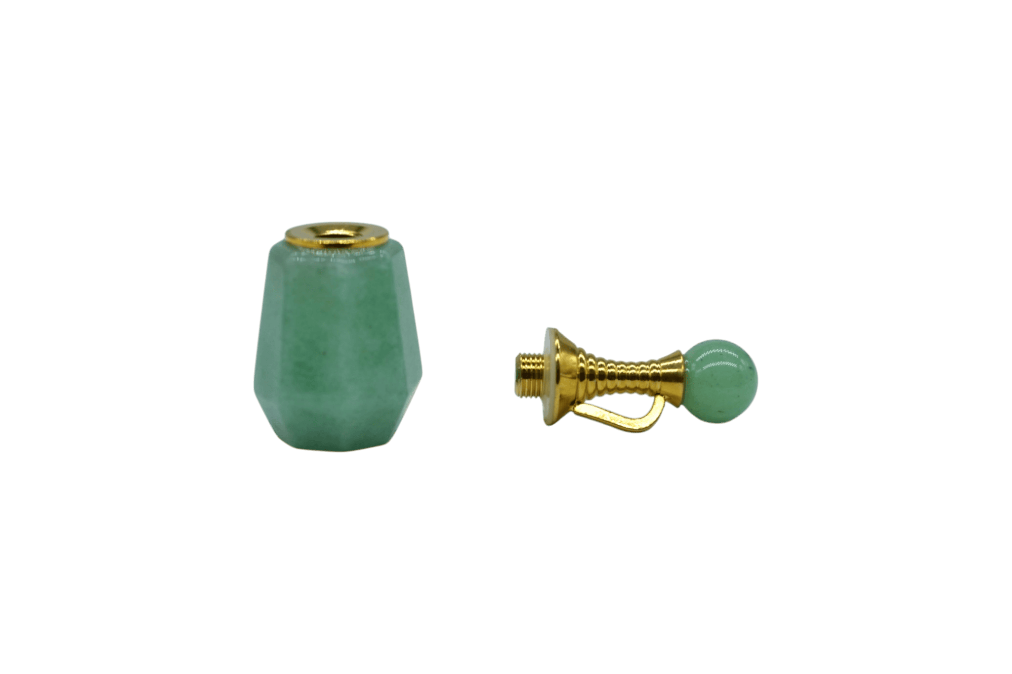 Perfumero de cuarzo verde en forma de jarrón con facetas - Imagen 3