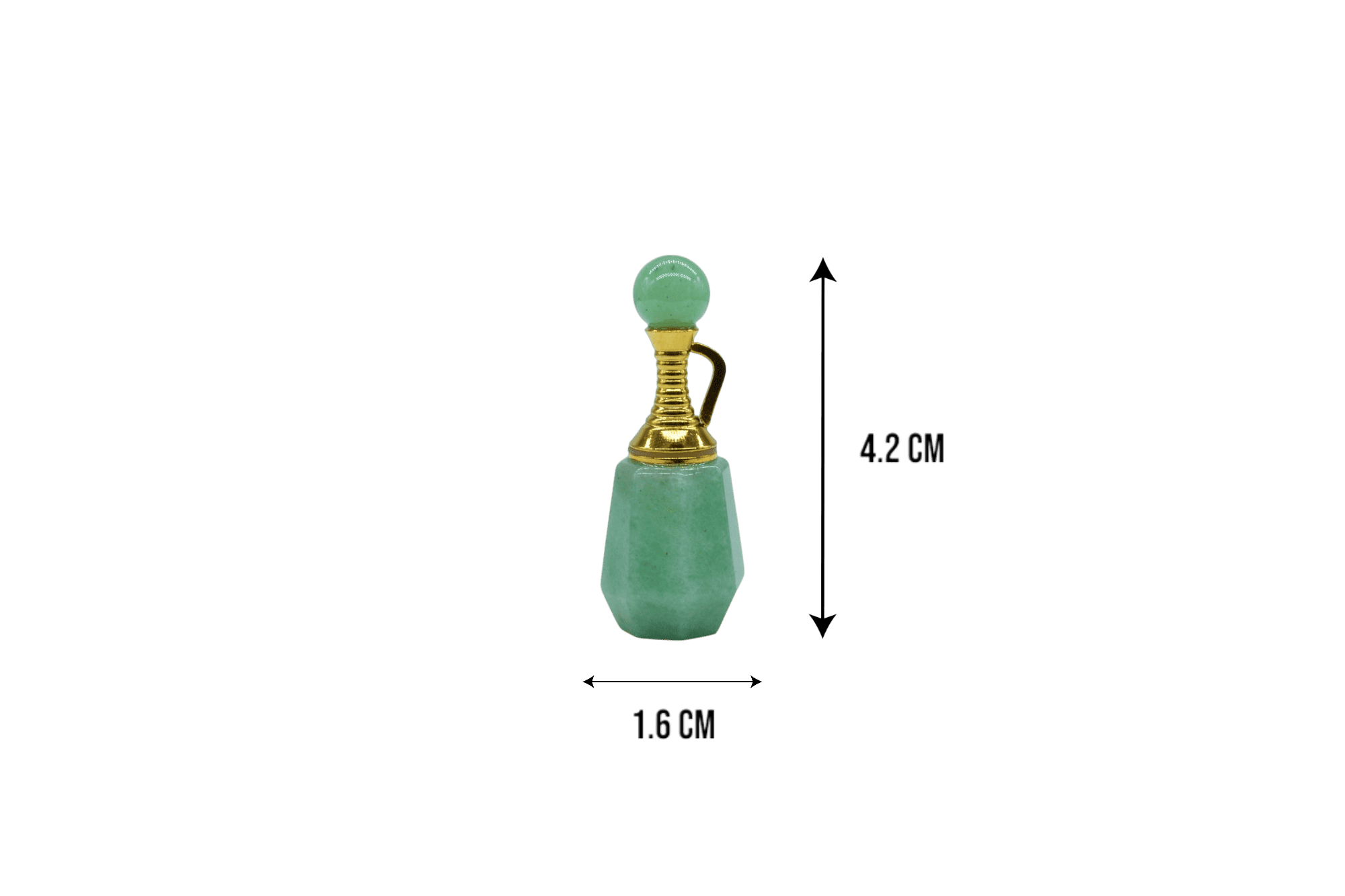 Perfumero de cuarzo verde en forma de jarrón con facetas - Imagen 2