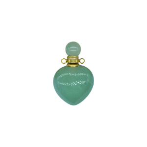Perfumero de cuarzo verde en forma de corazón