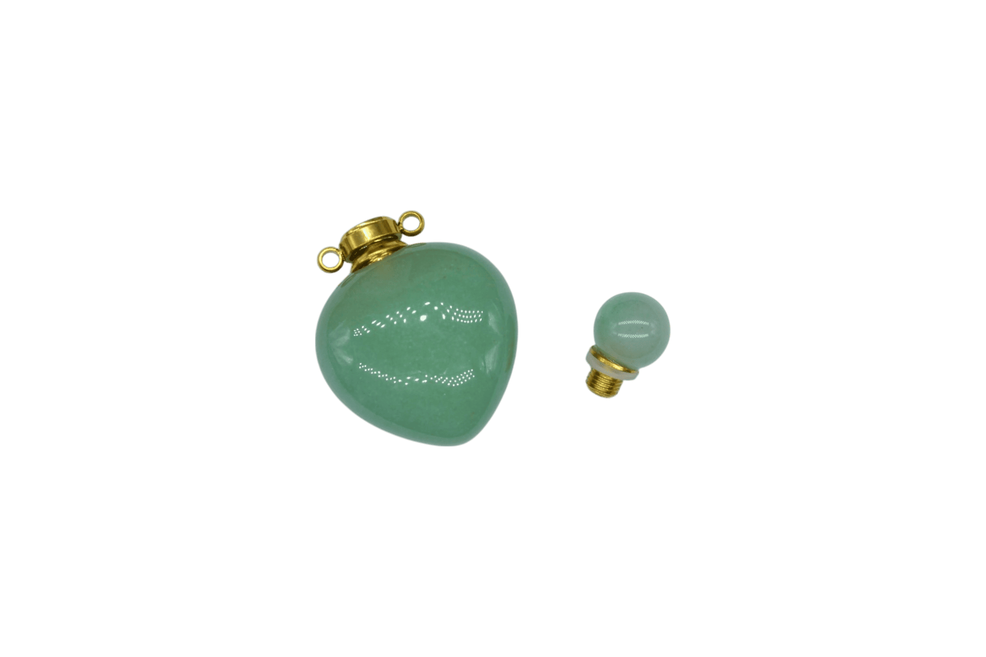 Perfumero de cuarzo verde en forma de corazón - Imagen 3