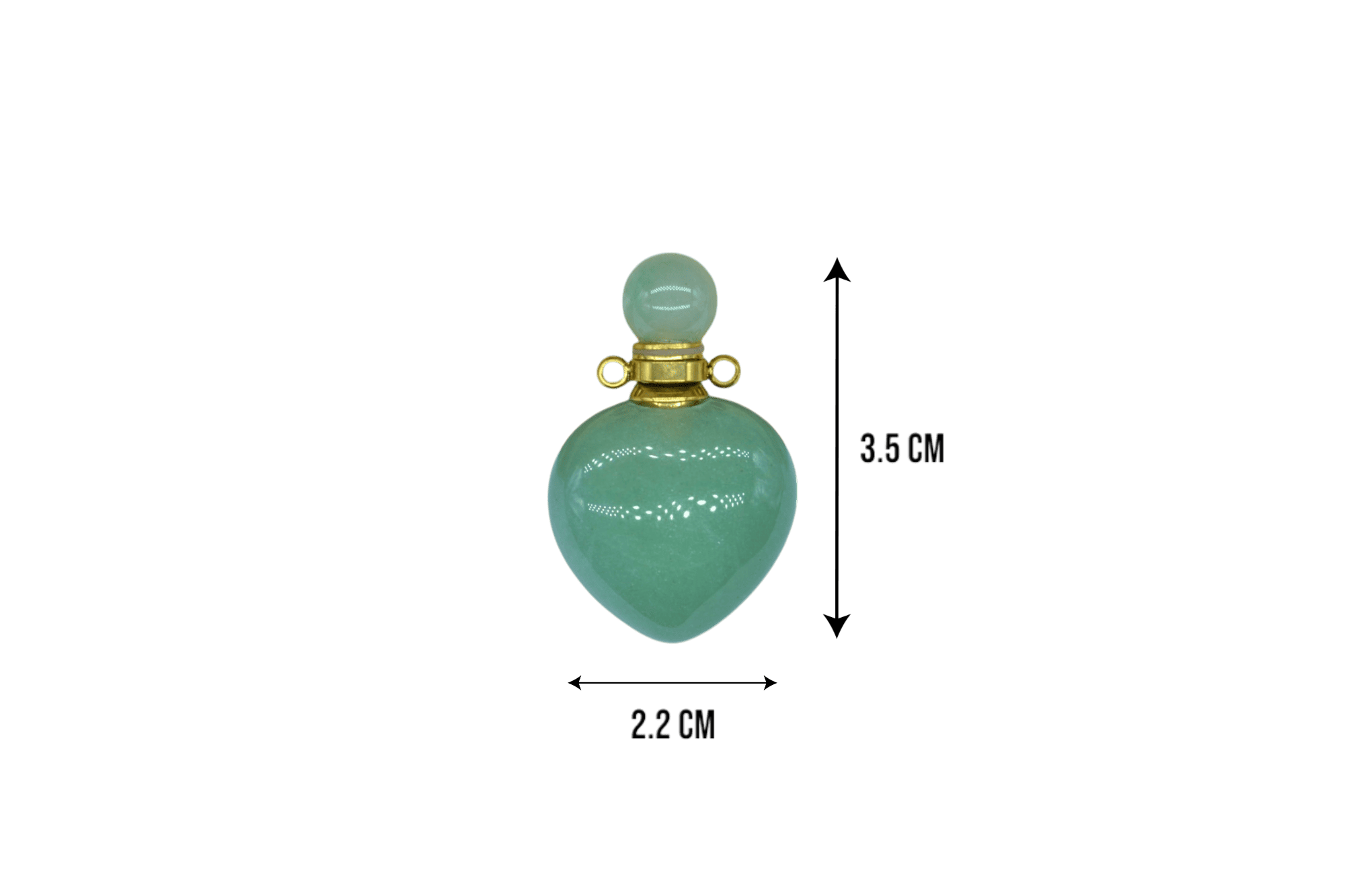 Perfumero de cuarzo verde en forma de corazón - Imagen 2
