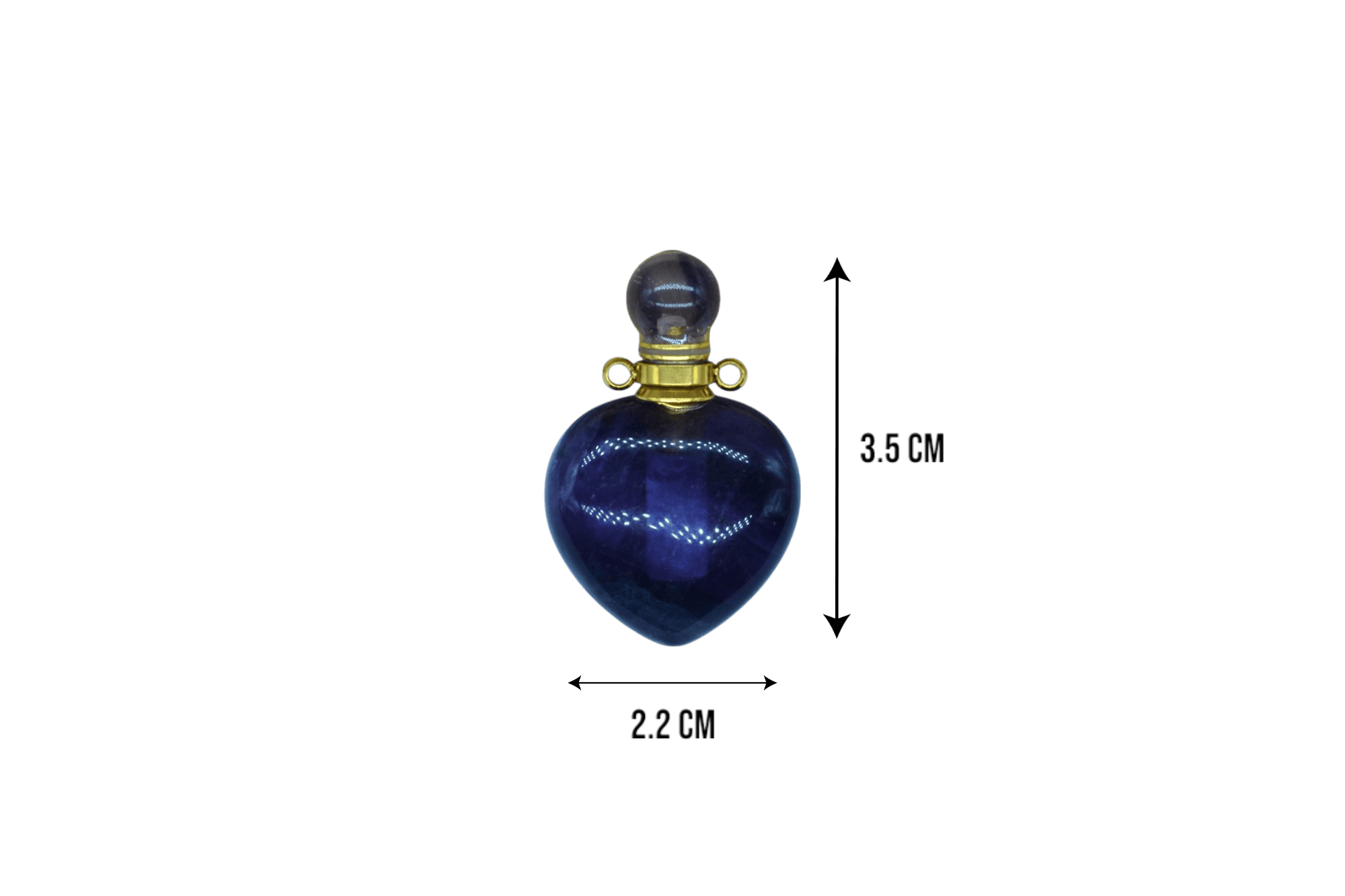 Perfumero de piedra fluorita en forma de corazón - Imagen 2