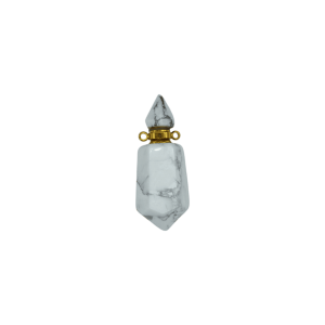 Perfumero de piedra howlita | 2 puntas con facetas
