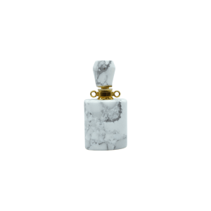 Perfumero de piedra howlita en forma cuadrada