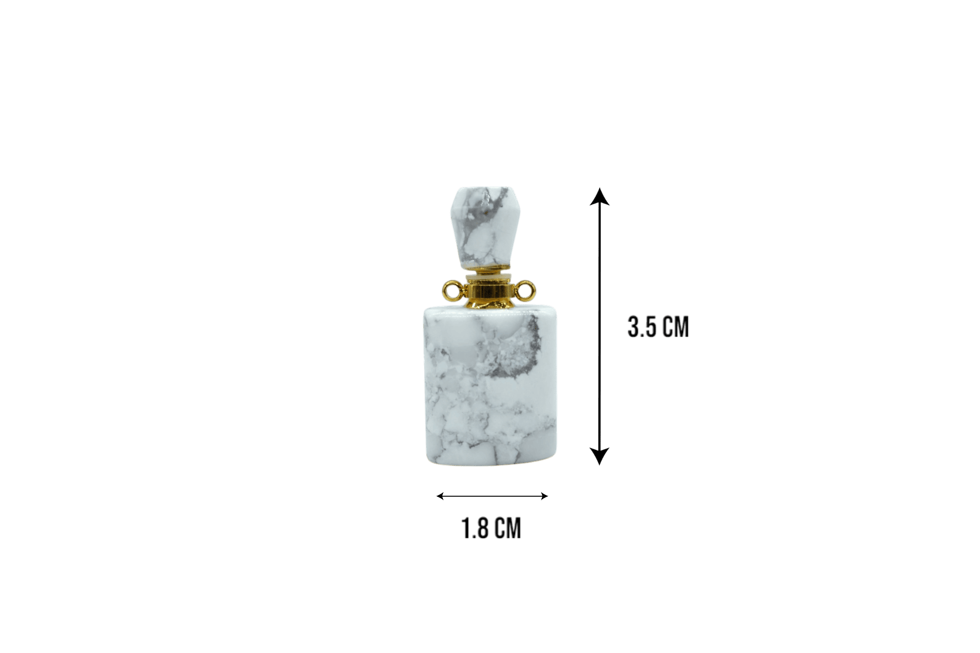 Perfumero de piedra howlita en forma cuadrada - Imagen 2