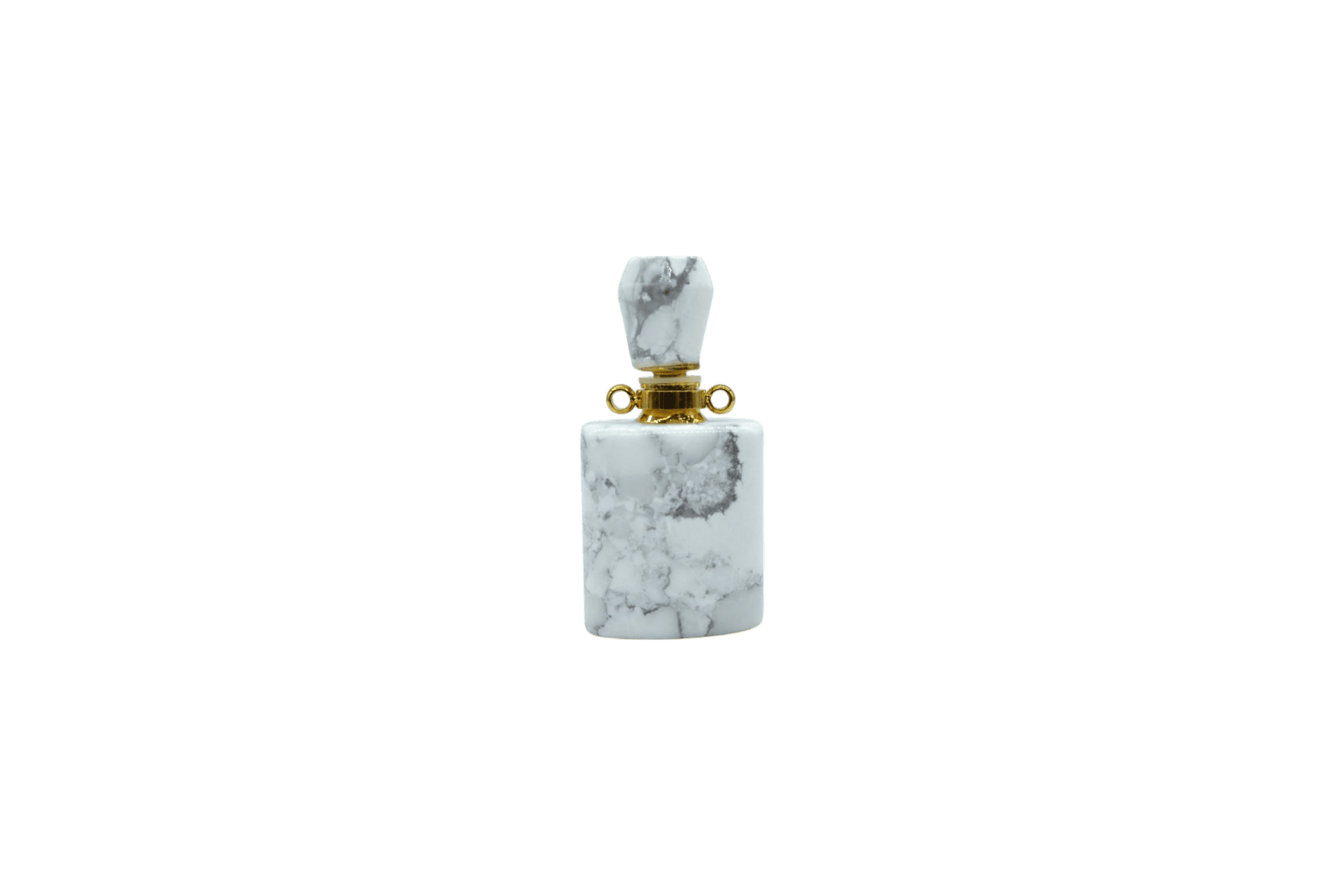 Perfumero de piedra howlita en forma cuadrada