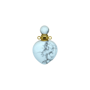 Perfumero de piedra howlita en forma de corazón
