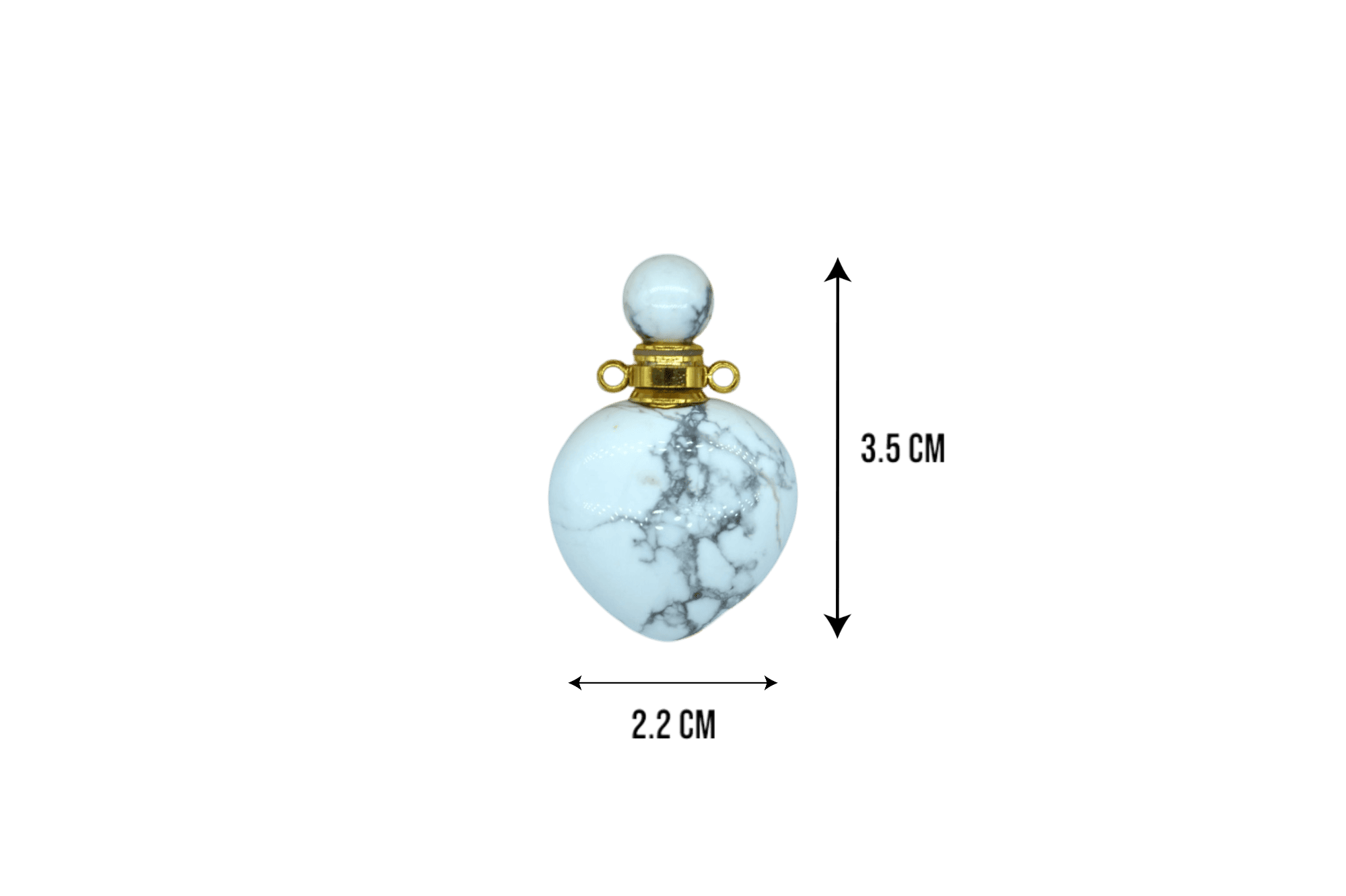 Perfumero de piedra howlita en forma de corazón - Imagen 2